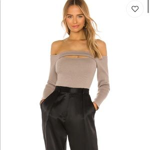 Ribbed off the shoulder sweater top